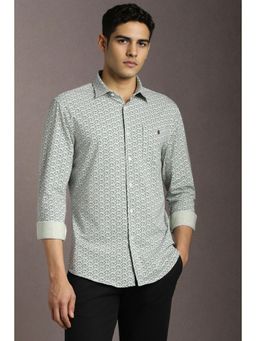 Louis Philippe - Men Cotton Blend Printed Collar Neck Regular Fit Multi-Color Shirt