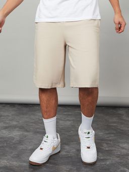 Styli - Beige Basic Oversized Shorts With Drawstring