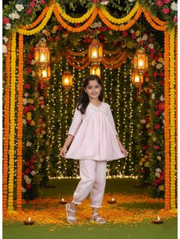 Maaesa - Girls Pink Printed Kurta with Salwar