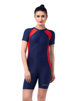 Veloz - Poly Spandex|Unisex|Multisport Suit|Skating|With Color Patches on Bothsides - Navy Blue