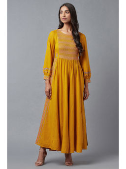 W - Yellow Embroidered Jumpsuit