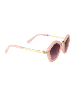 Spiky - Pink Frame Grey Lense UV Protected Lens Rectangle Sunglasses