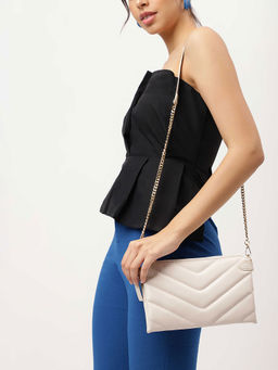 Fastrack - Pearl White Evening Sling Bag for Women