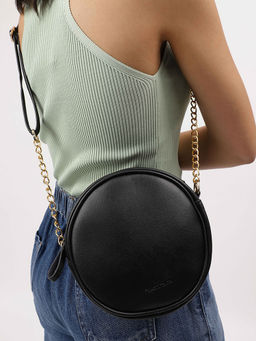 Fastrack - Ivory Black Circular Sling Bag for Women