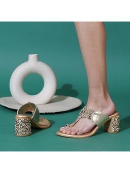 Sole House - Gold Mirror Sandal Heels