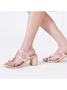 Sole House - Multi-Color Bloom Embroidered Sandal Heels