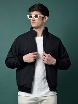 CRIMSOUNE CLUB - Mens Black Solid Bomber Jacket