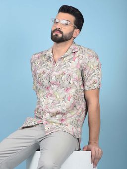 CRIMSOUNE CLUB - Men Multi-Color Floral Print Pure Cotton Shirt