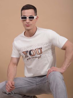 CRIMSOUNE CLUB - Men White Graphic Print T-Shirt