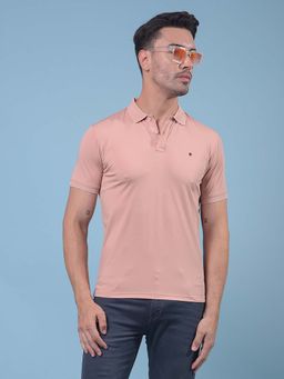 CRIMSOUNE CLUB - Men Pink Polo Neck T-Shirt