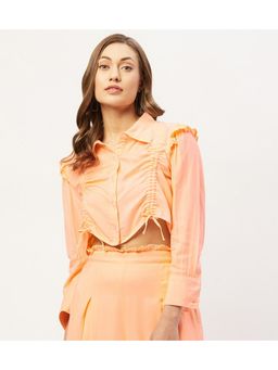 ANVI Be Yourself - Women Orange Custom Casual Shirt