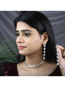 BeAbhika - White Pear Wear Drop Earrings
