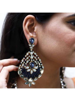 BeAbhika - Navy Blue Hues Long Drop Earrings