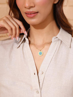Fabindia - Blue Metal Short Necklace
