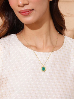 Fabindia - Green Metal Short Necklace