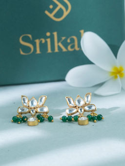 Srikala - Lotus Pearl Drop Traditional Earrings
