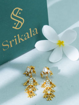 Srikala - White Pearl Drop Earrings