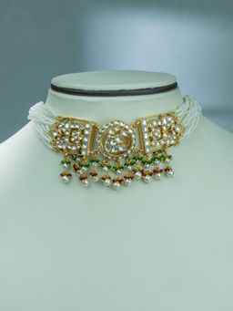 Srikala - Traditional Gold Plated Pearl Drop Choker