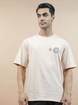 Cantabil - Pink Cotton Half Sleeves Solid Regular Fit T-Shirt