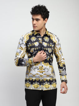 Global Republic - Cotton Tropical Print Collar Neck Shirt - Multi-Color