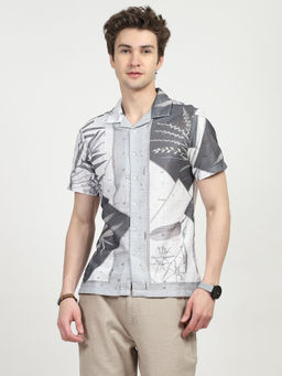 Global Republic - Polyester Printed Collar Neck Shirt - Multi-Color