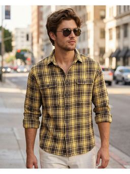 Bewakoof - Men Yellow Checked Shirt
