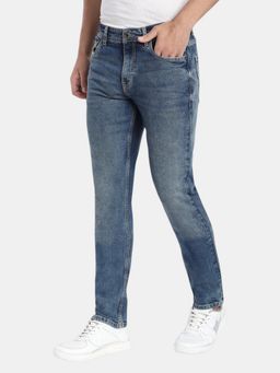 R&B - Blue Slim Fit Men Mid Rise Jeans