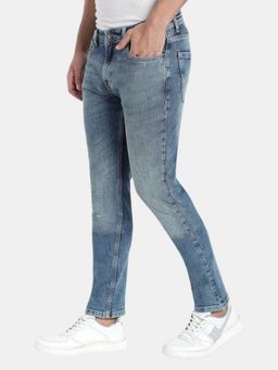 R&B - Blue Slim Fit Men Mid Rise Jeans