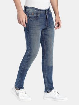 R&B - Blue Slim Fit Men Mid Rise Jeans
