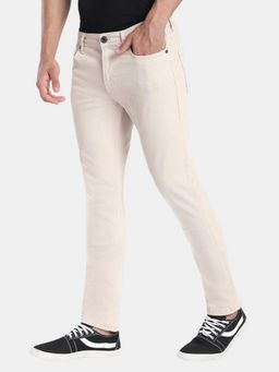 R&B - Beige Slim Fit Men Mid Rise Jeans