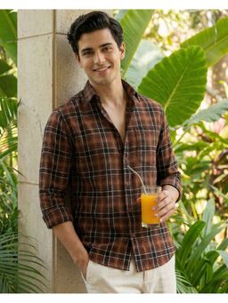 Bewakoof - Men Brown Checked Shirt