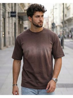 Bewakoof - Men Chocolate Brown Ombre Oversized T-Shirt