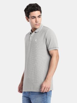 R&B - Grey Solid Men Short Sleeve Polo T-Shirt