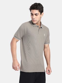 R&B - Grey Solid Men Short Sleeve Polo T-Shirt
