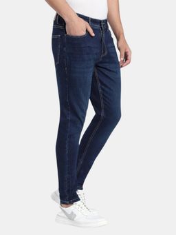 R&B - Navy Blue Tapered Fit Men Mid Rise Jeans