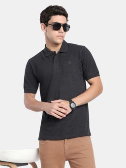 R&B - Charcoal Solid Men Short Sleeve Polo T-Shirt