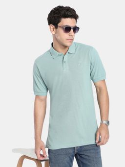 R&B - Green Solid Men Short Sleeve Polo T-Shirt
