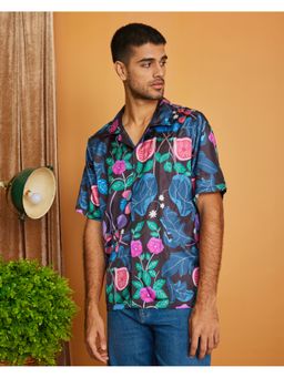 CLUBHAVANA - Black Berry Burst Premium Soft Satin Shirt