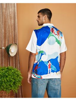 CLUBHAVANA - White Coastal Bliss Premium Soft Satin Shirt