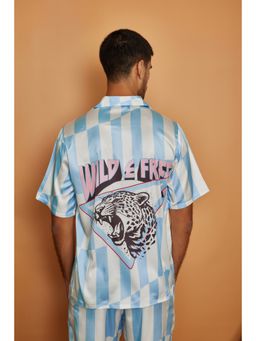 CLUBHAVANA - Blue Wild And Free Premium Soft Satin Shirt