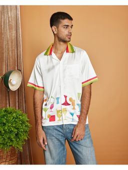 CLUBHAVANA - White Funzz Premium Soft Satin Shirt