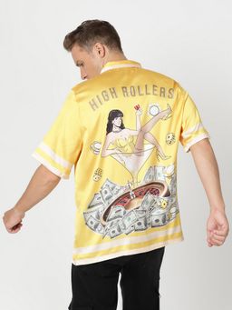 CLUBHAVANA - Yellow Casino Chic Premium Soft Satin Shirt