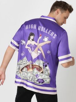 CLUBHAVANA - Purple Glamour Gamble Premium Soft Satin Shirt