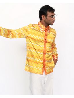 CLUBHAVANA - Yellow Sunset Serenity Premium Soft Satin Shirt