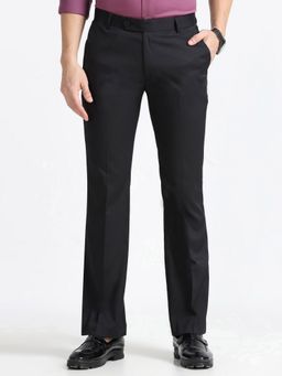 Espanshe - Men Black Rayon Solid Bootcut Trouser