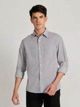 Espanshe - Men Grey Solid Casual Shirt