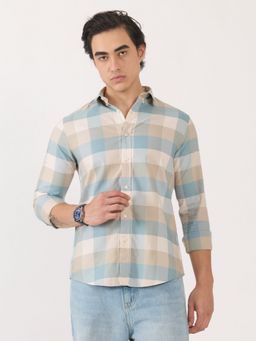 Espanshe - Men Blue Checks Casual Shirt