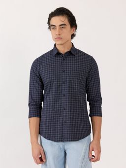 Espanshe - Men Blue Checks Casual Shirt
