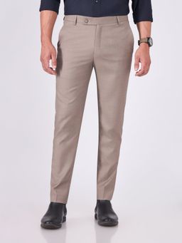 Espanshe - Men Brown Polyester Blend Solid Skinny Trouser