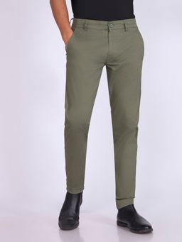 Espanshe - Men Brown Cotton Solid Skinny Trouser